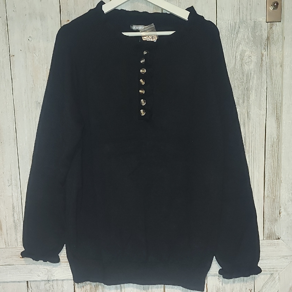 Black Button-Up Women's Sweater Cardigan